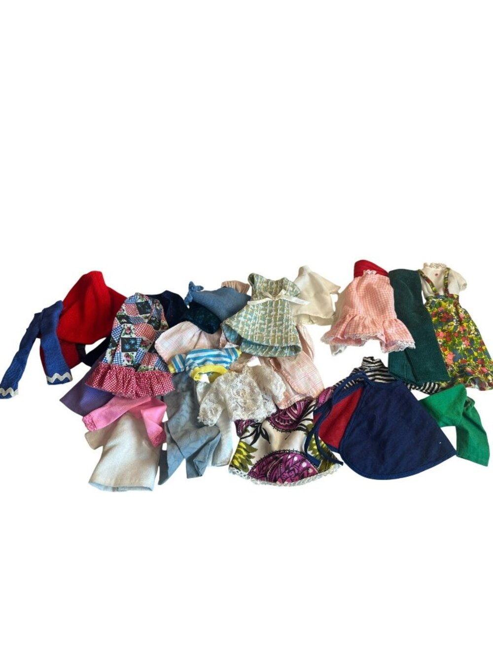 Vintage 60s 70s Fashion Doll Clothing Lot Huge Set Dresses Floral Tops Pant